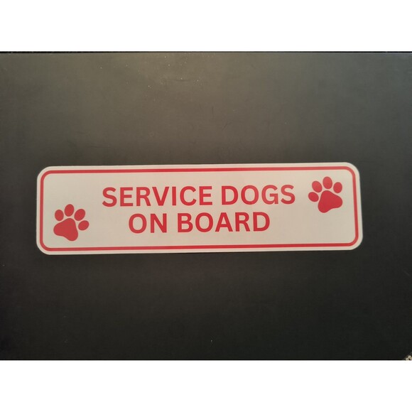 Service Dogs On Board Sticker Decal Vinyl Waterproof (2 Pack) - Picture 1 of 3